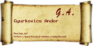 Gyurkovics Andor névjegykártya