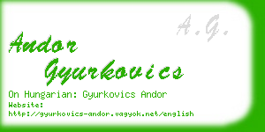 andor gyurkovics business card